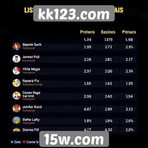 Estatísticas de jogadores ativos em kk123.com